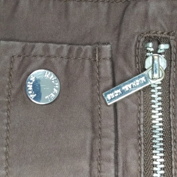MICHAEL Michael Kors Brown Cargo Pants Women Size 16W Long Tall Stretch 8 Pocket - Picture 6 of 9